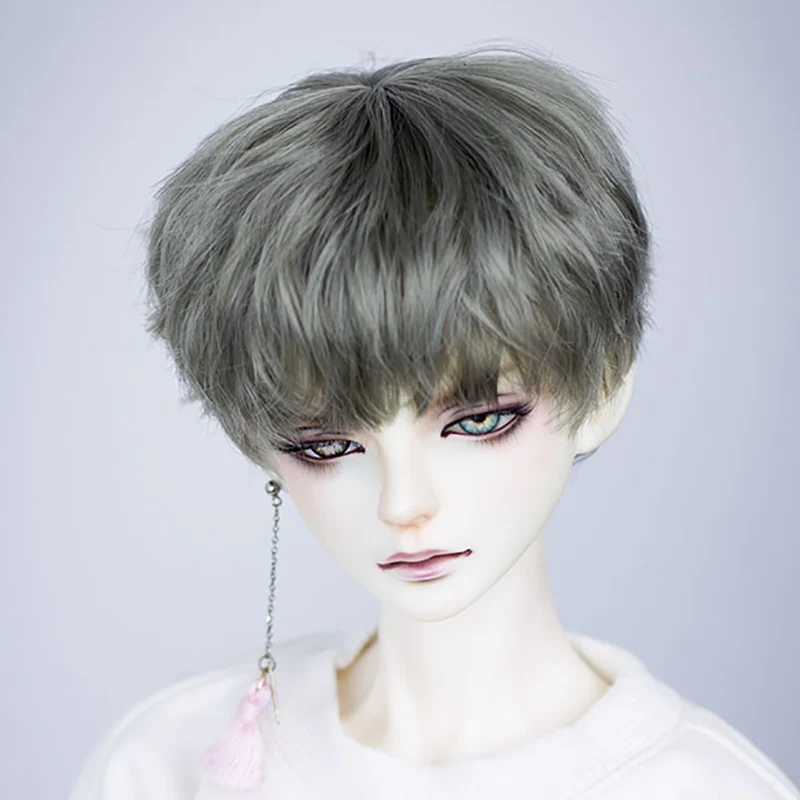 Allaosify bjd парик 1/3 1/4 1/6 высокотемпературный парик для мальчика короткие волосы кукольные парики с челкой модный тип стильные волосы BJD - Цвет: 1