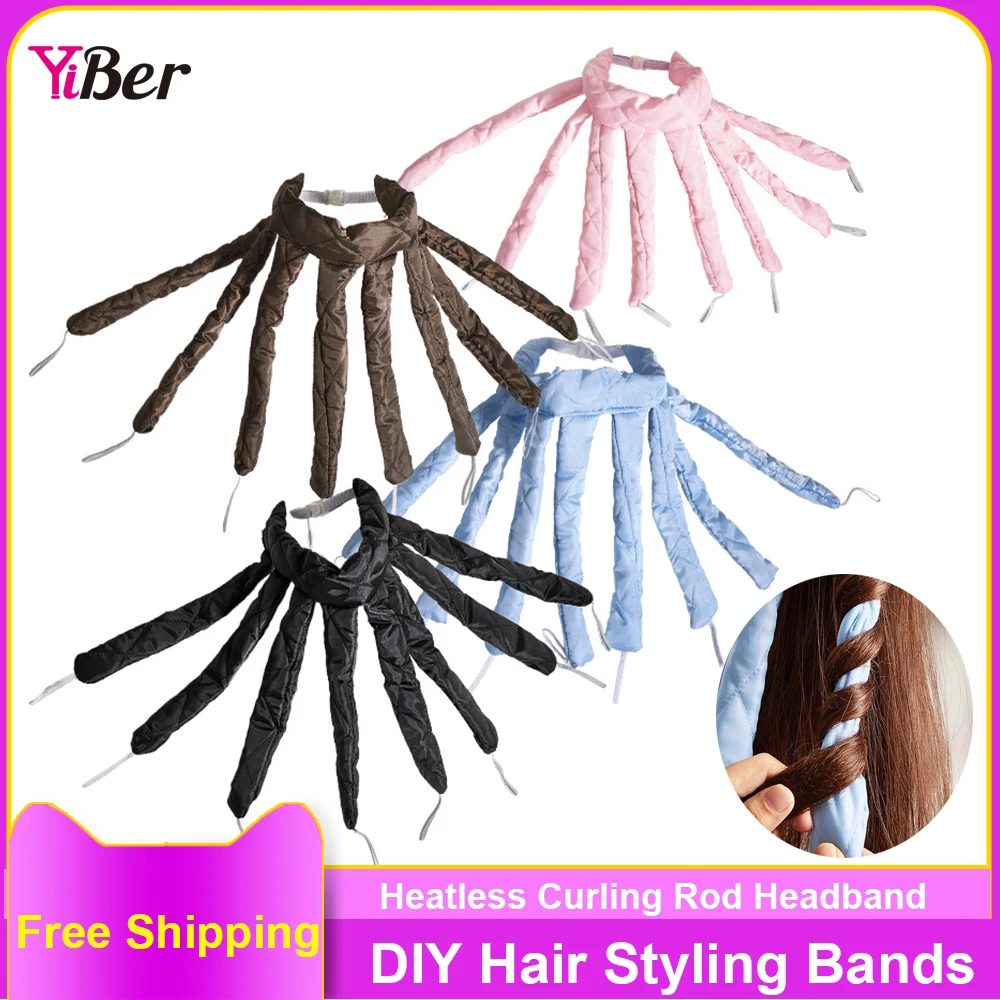 Hair Rings Heatless Curling Rod Headband DIY Styling Tool For Curls Rollers Sleeping Soft Octopus Head Bands | Красота и здоровье