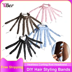 Hair Rings Heatless Curling Rod Headband DIY Hair Styling Tool  Headband For Curls Hair Rollers Sleeping Soft Octopus Head Bands