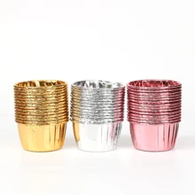 50 шт./компл. кекс чашки бумажные обертки для кексов Чашки Плиссированные выпечки чашки Алюминий Фольга булочки вкладыши мини печь для выпечки чашки