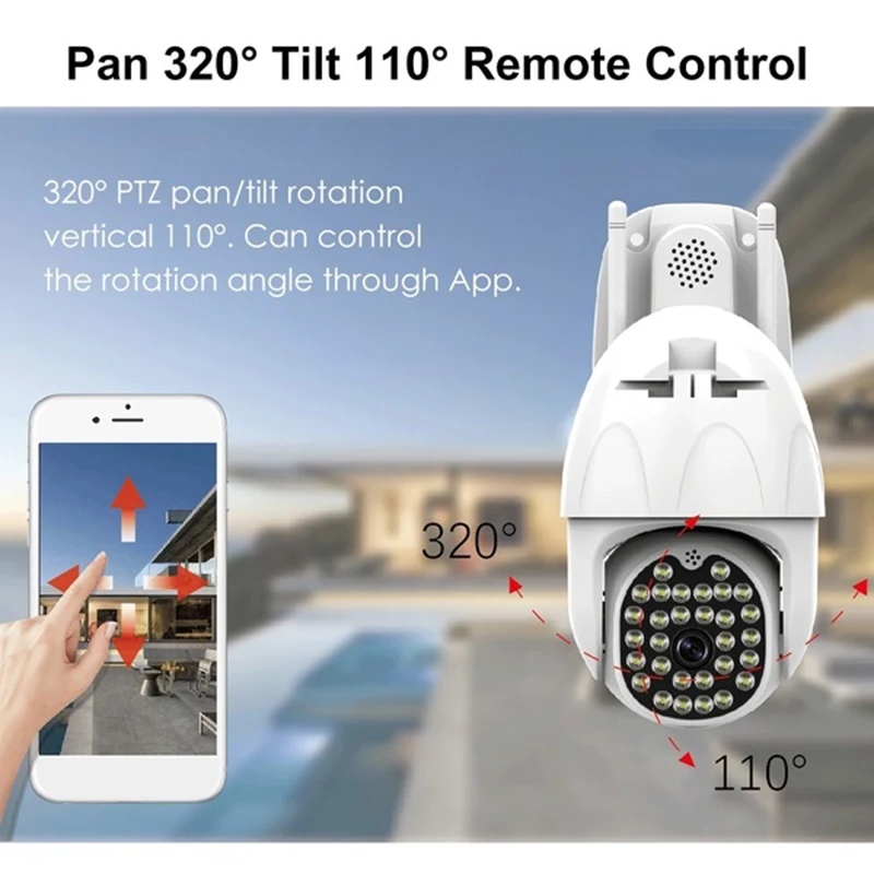 30 светодиодов 1080P PTZ Безопасности wifi камера Открытый скорость купольная Беспроводная IP камера CCTV Pan Tilt ИК Сеть наблюдения