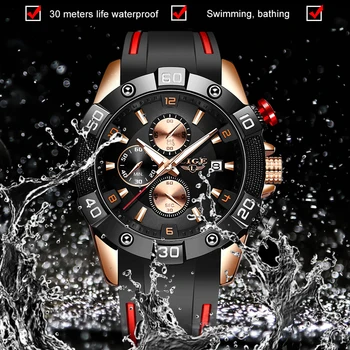 

2020 LIGE New Military Silicone Sport Men Watches Fashion Watch Business Dress Quartz Watch Man Waterproof Luminous Clock +Box