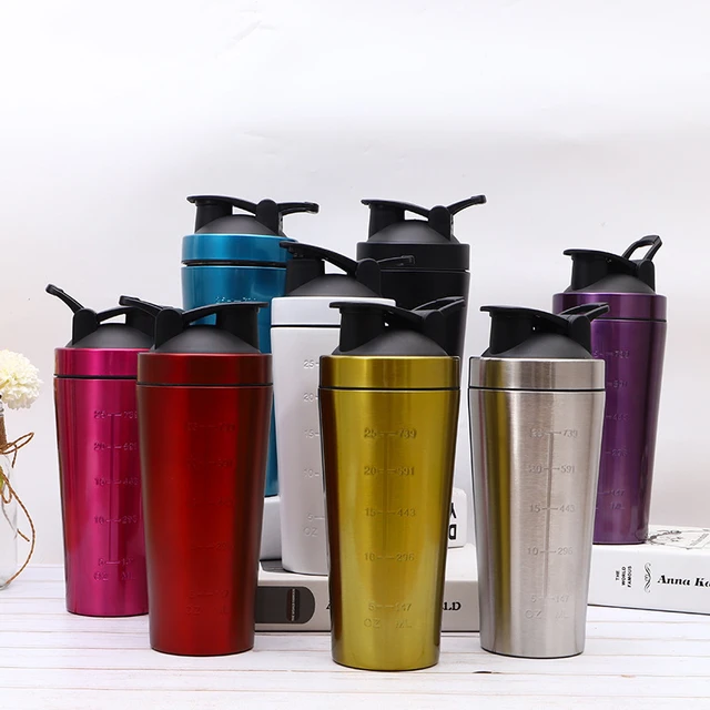 Stainless Steel Protein Shaker Bottle Gym Outdoor Shake Kettle Nutrition  Shaker Cup Sport Mixer Water Bottle Whey Protein Cup