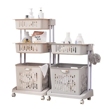 

Bathroom washing machine rack restroom bathroom storage basket shelf Multifunctional large capacity laundry baskets organizer