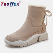 Taoffen/женские кроссовки; зимние ботинки из натуральной кожи; прогулочная обувь; Лидер продаж; зимняя обувь; кроссовки; обувь; Размеры 35-39