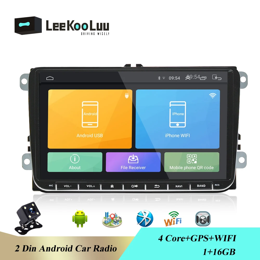 

LeeKooLuu 9" Android 2din Car Radio Android GPS Navigation Multimedia Player Autoradio For Volkswagen/POLO/PASSAT/Golf/Skoda/T5