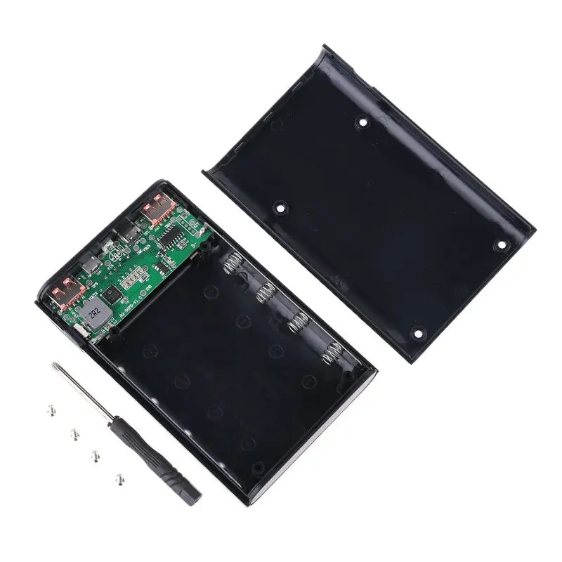 QC3.0 usb type C PD 4x18650 аккумулятор DIY power Bank Box светодиодный светильник быстрое зарядное