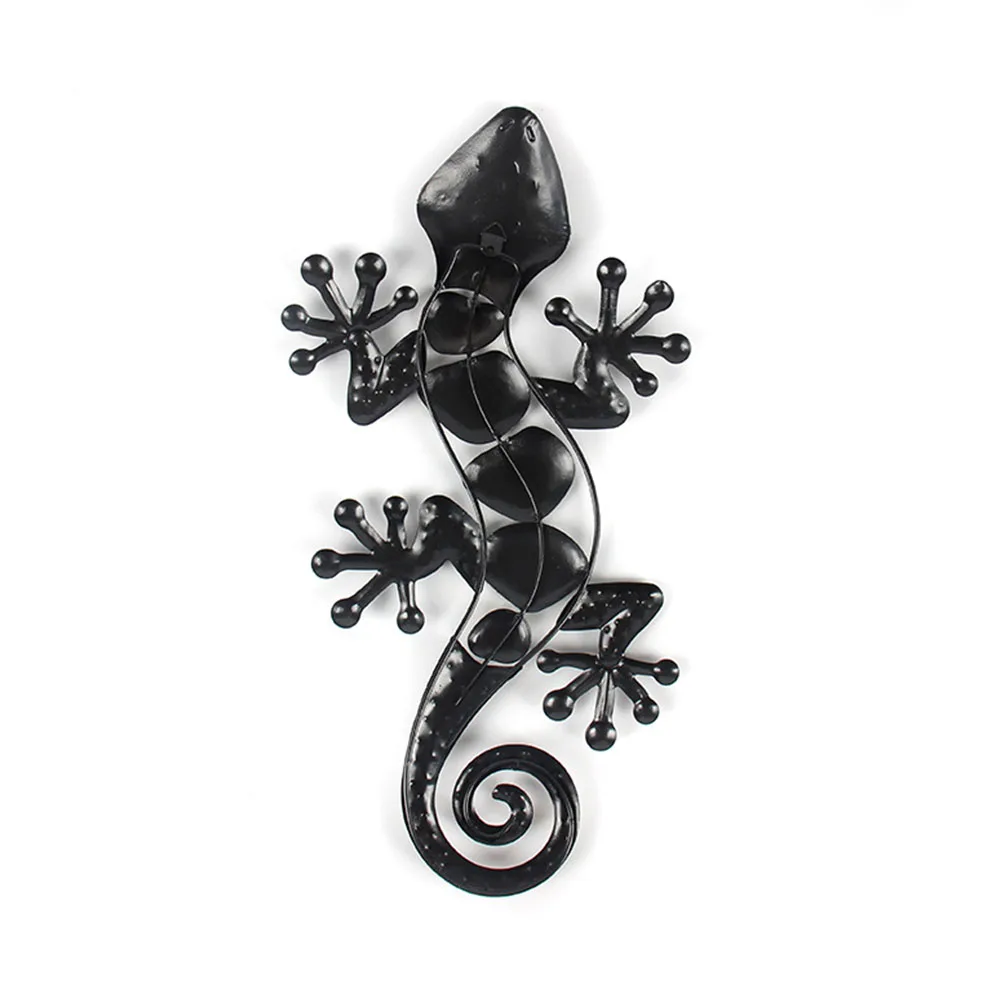 Home Decor Metal Gecko Wall for Garden Decoration Outdoor Statues Accessories Sculptures and Animales Jardin