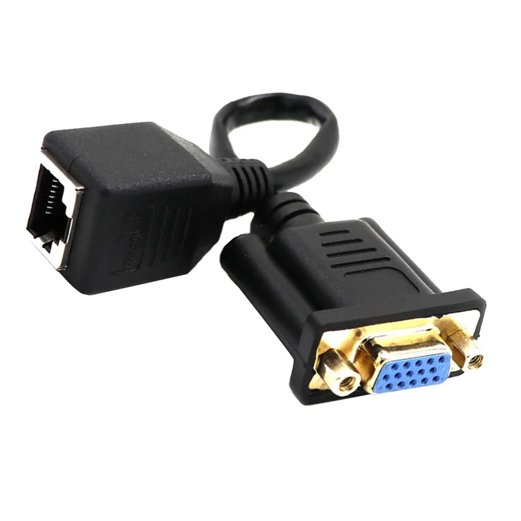 VGA Extender Converter Adapter Cable Cord, Cat5/Cat5E/RJ45 Female Network Cable Connector