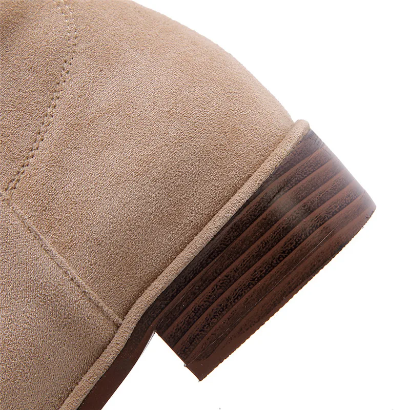 Lucyever/Коллекция года; брендовые эластичные сапоги до бедра на высоком каблуке; женская обувь; сезон осень-зима; удобные пикантные Сапоги выше колена на низком каблуке