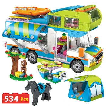 

357pcs Girls Friends Mermaid Castle Camper Bus Compatible with Building Blocks Car Tree House Bricks Toys for Kids