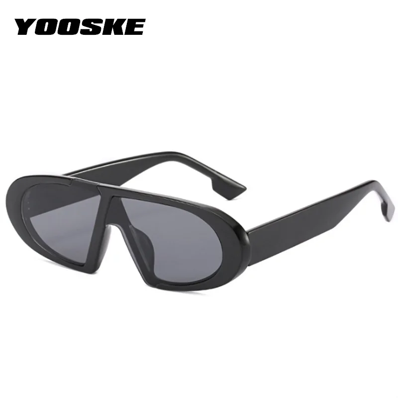 YOOSKE винтажные маленькие овальные солнцезащитные очки для мужчин и женщин, роскошные индивидуальные цельные солнцезащитные очки, розовые черные женские очки, Оттенки UV400