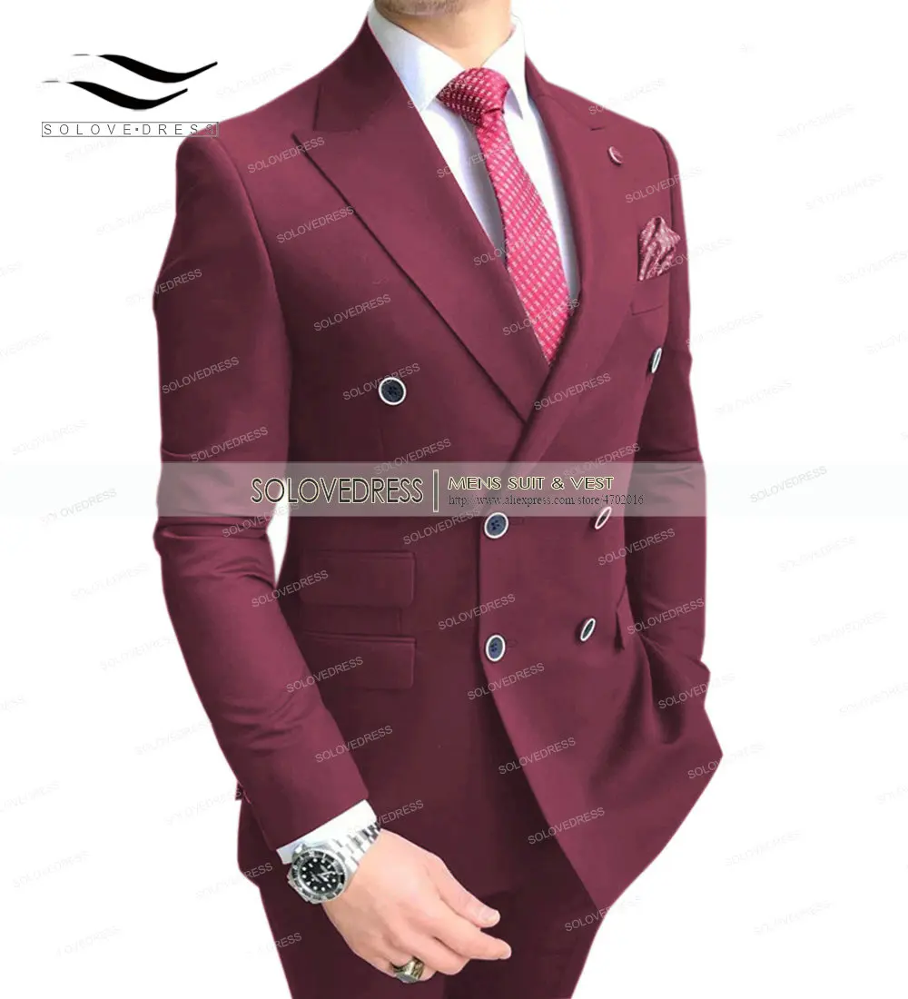 Only 1 pcs Jacket !! Navy Men's Double Breasted Blazer Regular Fit Notch Lapel Solid Prom Tuxedos Formal Best Man Jacket