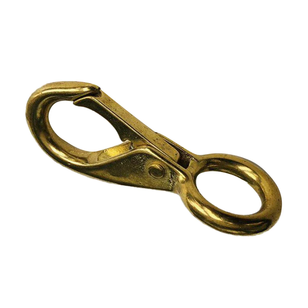 Strong Compact Brass Fixed Eye Spring Snap Hook Clip Marine Boat Fitting Hardware