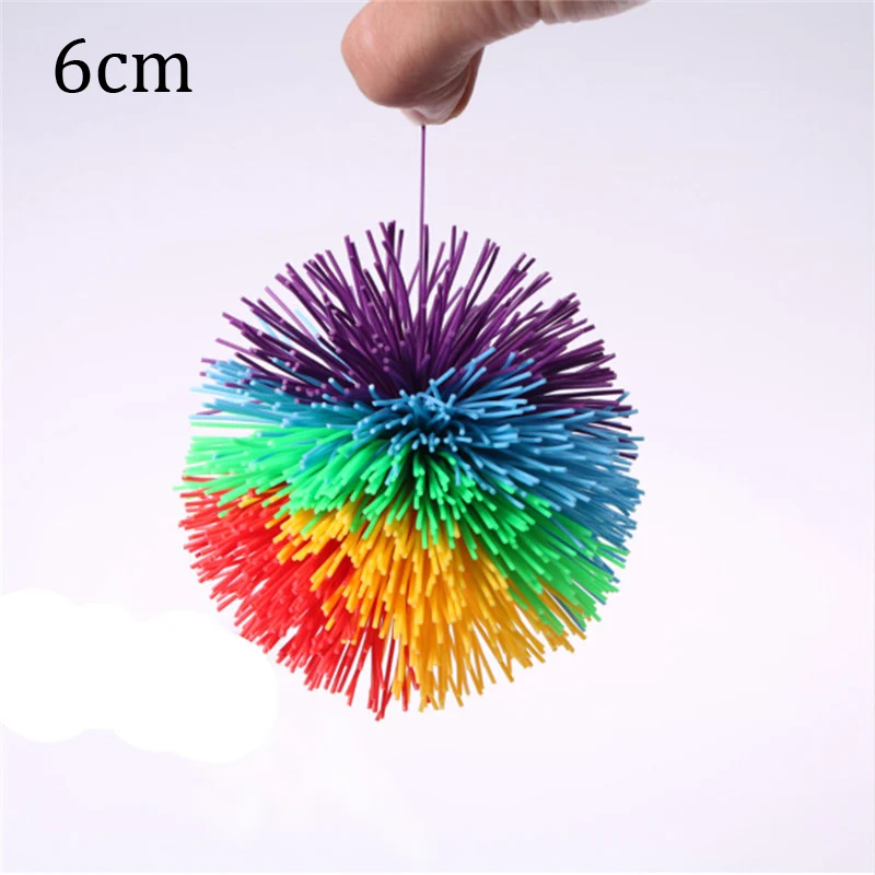 Anti-Stress 6cm/9cm Rainbow Fidget Sensory Ball Baby Funny Stretchy Ball Stress Relief Kids Autism Special Needs - Цвет: 6cm