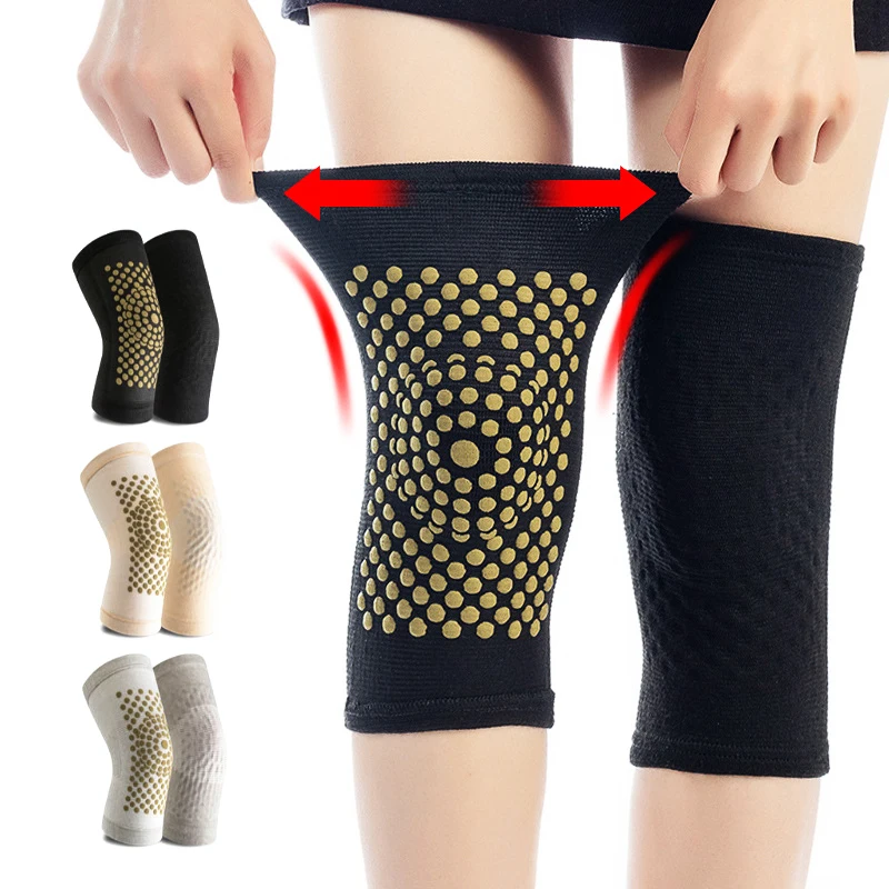 Men Women Self Heating Knee Pads Knit Winter Outdoor Sports Kneepad