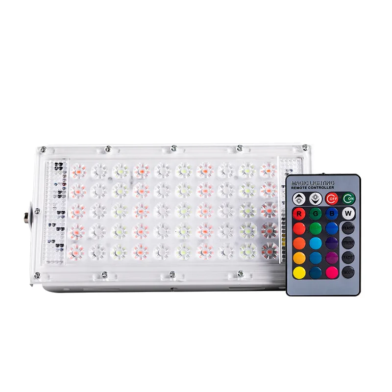 Led Floodlight 50W RGB module light Waterproof IP65 Outdoor Reflector Light Garden Lamp AC 220V 240V Spotlight Street Lighting 12v 100mw 650nm red dot laser diode module point lazer light 18x45mm ttl driver