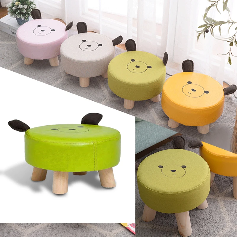 Nordic Style Kids Footrest Seat Stool 4 Legs Modern Simple Solid Wood Footstool Ottoman Pouffe | Мебель
