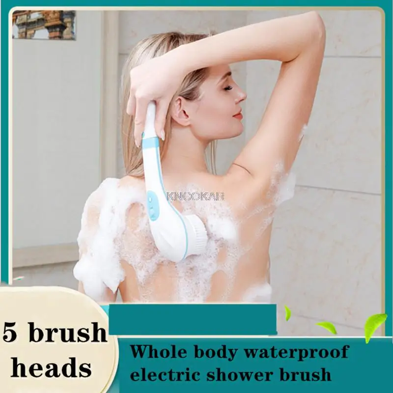 Electric Waterproof Bath Brush Silicone Bath Body Brush Sponge Handle Exfoliating Scrub Automatic Massage Cleaner Matte