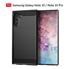 Coque de téléphone en Silicone pour Samsung Galaxy Note 10 Pro coque arrière en Fiber de carbone souple pare chocs Galaxy Note10 Plus 10Pro Note10Pro 10 Plus 