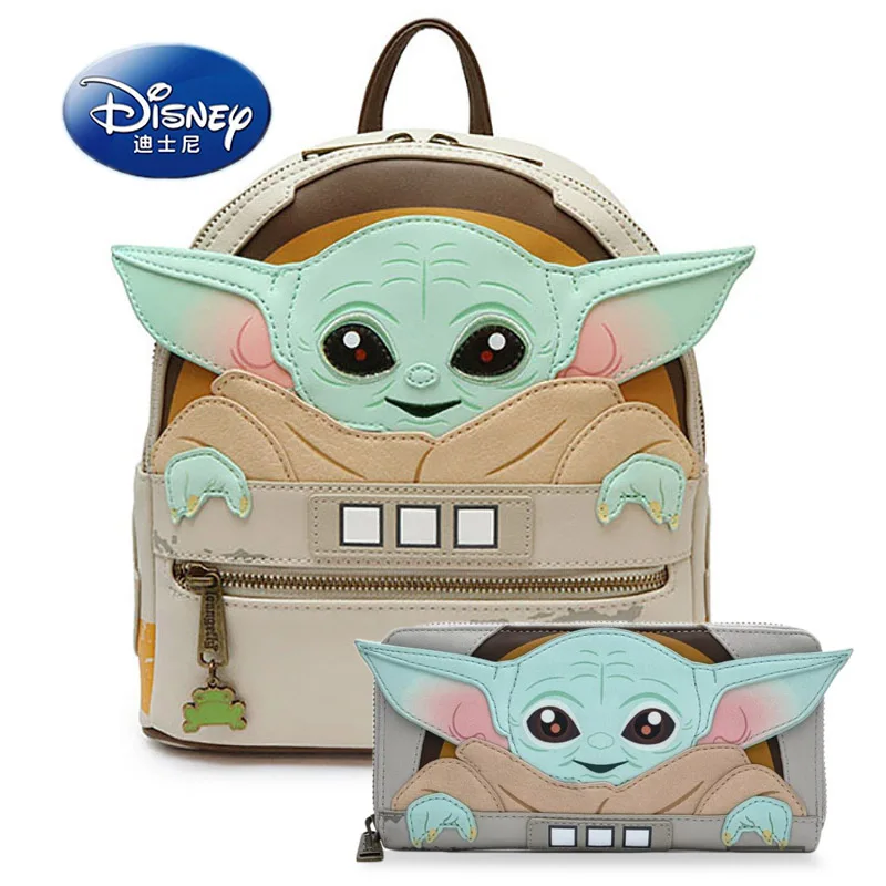 Disney Star Wars Pu Leather 3d Baby Yoda Backpack Cartoon The
