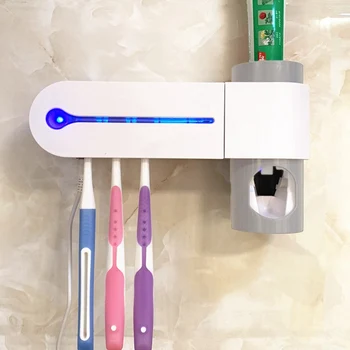 

Ultraviolet Toothbrush Holder Sterilizer Automatic Toothpaste Dispenser Squeezer Bathroom Accessories Set