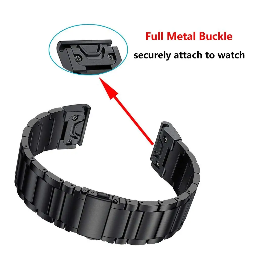 

26mm quick fit release band for Garmin Fenix 6X 5X 3 3HR stainless steel Man bracelet strap for Fenix 5X PLUS easyfit wrist band