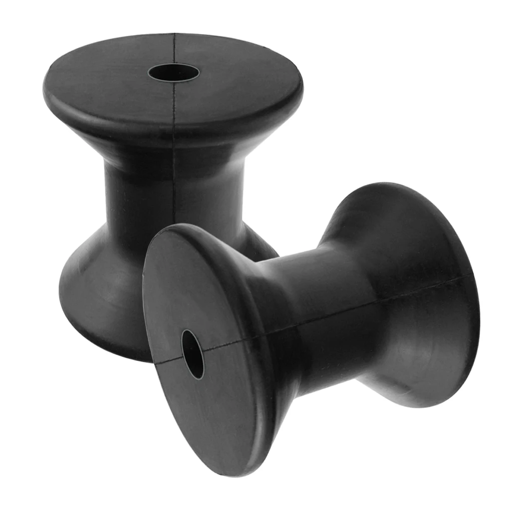 2x Boat Trailer Rubber Keel Roller, Black, 3 inch, Sailboat Yacht Accessory