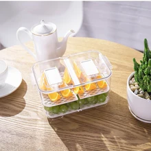 Холодильник с крышкой прозрачный прямоугольник Многофункциональный дренажный ящик для хранения двойной герметичный контейнеры кухня фрукты овощи