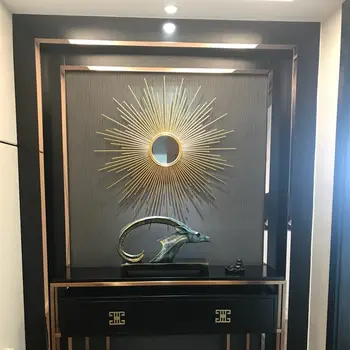 

Modern Metal Decorative Mirror Wall Hanging Ornaments Crafts Decoration Home Dinning Room Sofa TV Background Wall Sticker Mural