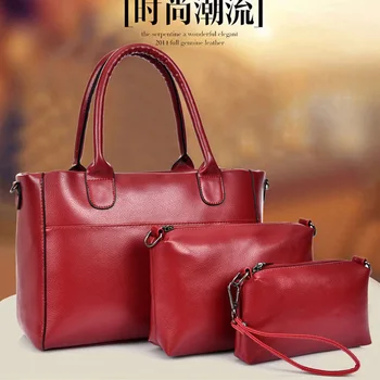 

2020 new women's bag retro Messenger Handbag three piece set