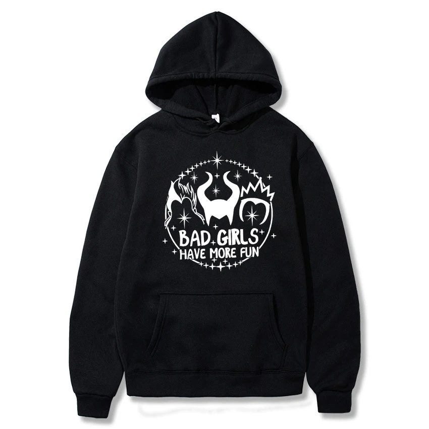 

2019 Halloween Sweatshirt Bad Girls Have More Fun Sweatshirts Cool Malificent Evil Queen Ursula Hoodie Halloween Hooded Pullover