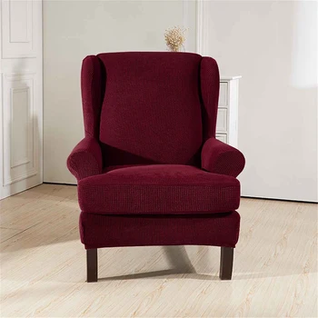 

Wingback Sloping Arm King Back Chair Cover Elastic Armchair Wing Sofa Back Chair Cover Stretch Protector Slip Cover Protector Re