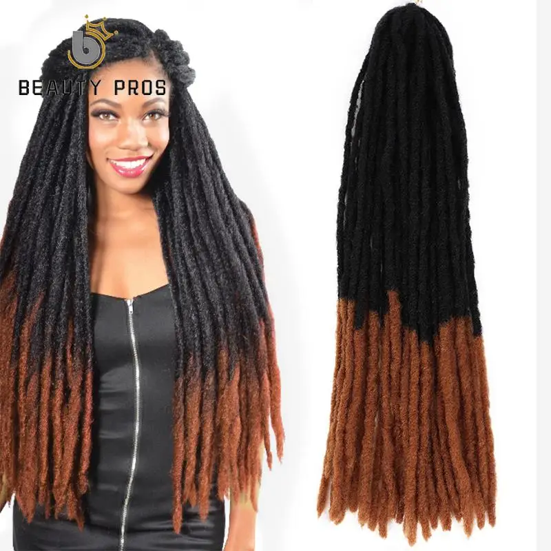 18 дюймов Ombre Dreadlocs искусственные локоны вязаные косички страшный замок