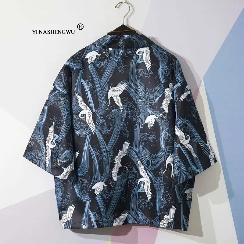 as picture Yukata Женские кимоно кардиган для мужчин традиционное японское кимоно унисекс Harajuku пляжная свободная тонкая рубашка Азиатский японский костюм для косплея - Цвет: as picture