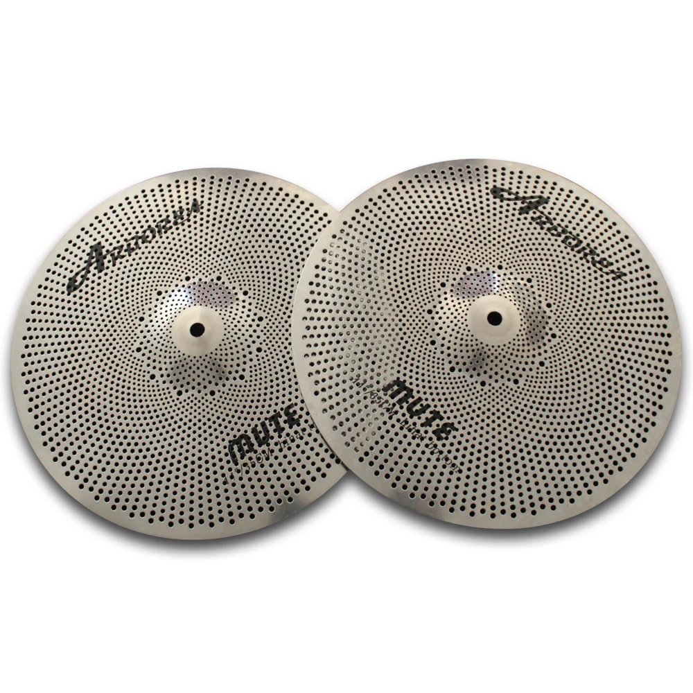 

Arborea High quality Mute Cymbal Sliver Low Volume Cymbal 2 pieces of 14'hihat drummers practice cymbal