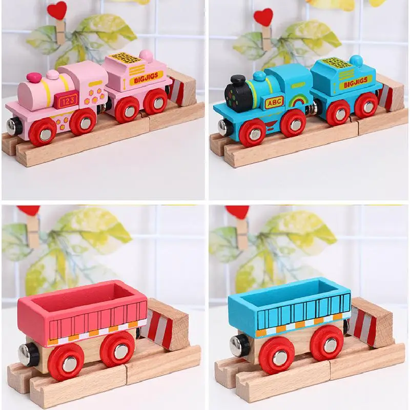 Деревянный поезд с трассой литой игрушечный автомобиль гоночные трассы для