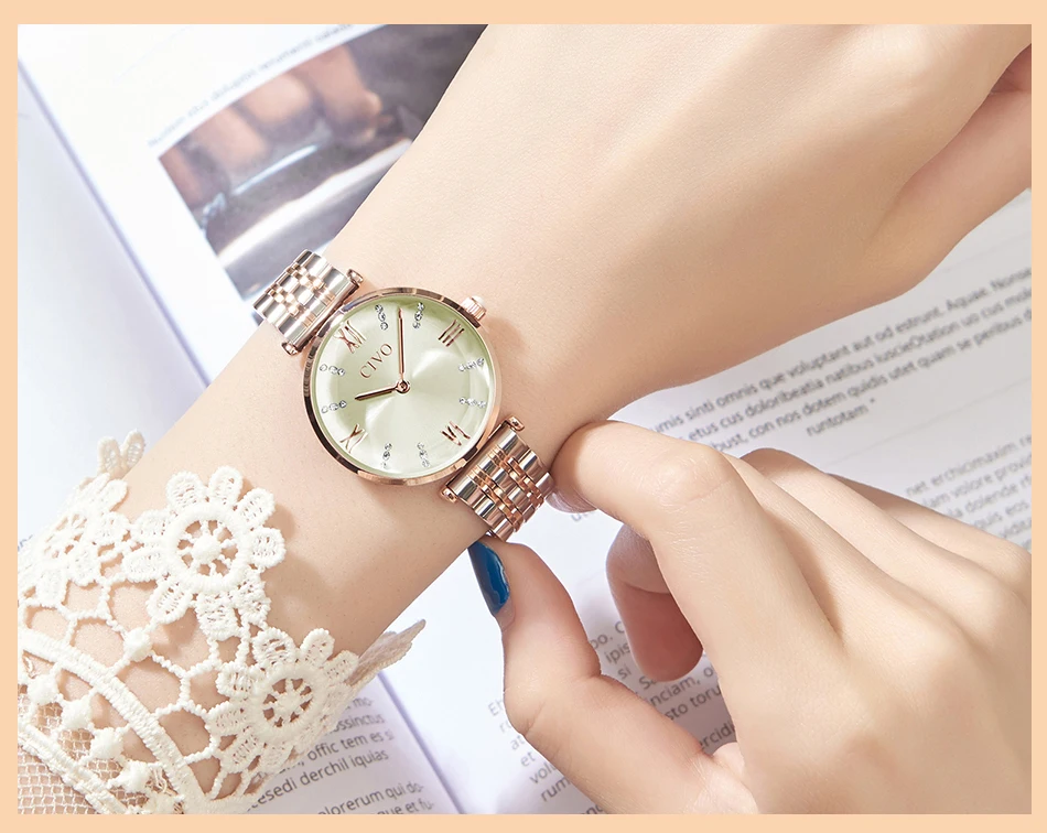CIVO роскошные часы с кристаллами женские водонепроницаемые часы из розового золота со стальным ремешком женские наручные часы Топ бренд браслет часы Relogio Feminino