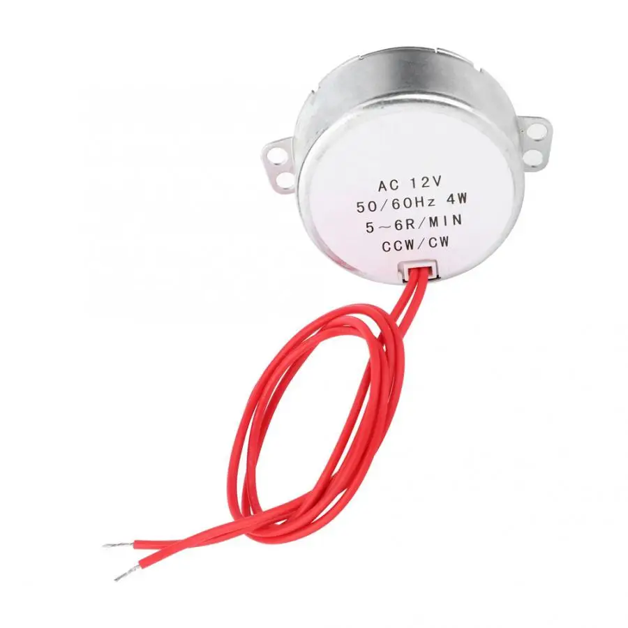 AC 12V 4W синхронный двигатель 5-6RPM CCW/CW с проводом свинца TYC30 электродвигатель |