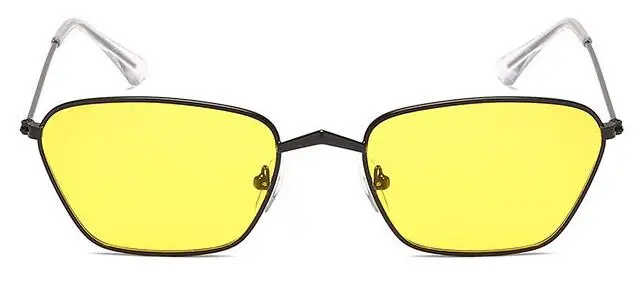 Классические маленькие солнечные очки кошачий глаз, женские/мужские брендовые дизайнерские зеркальные солнцезащитные очки из сплава, Винтажные Солнцезащитные очки Modis Oculos - Цвет линз: black yellow