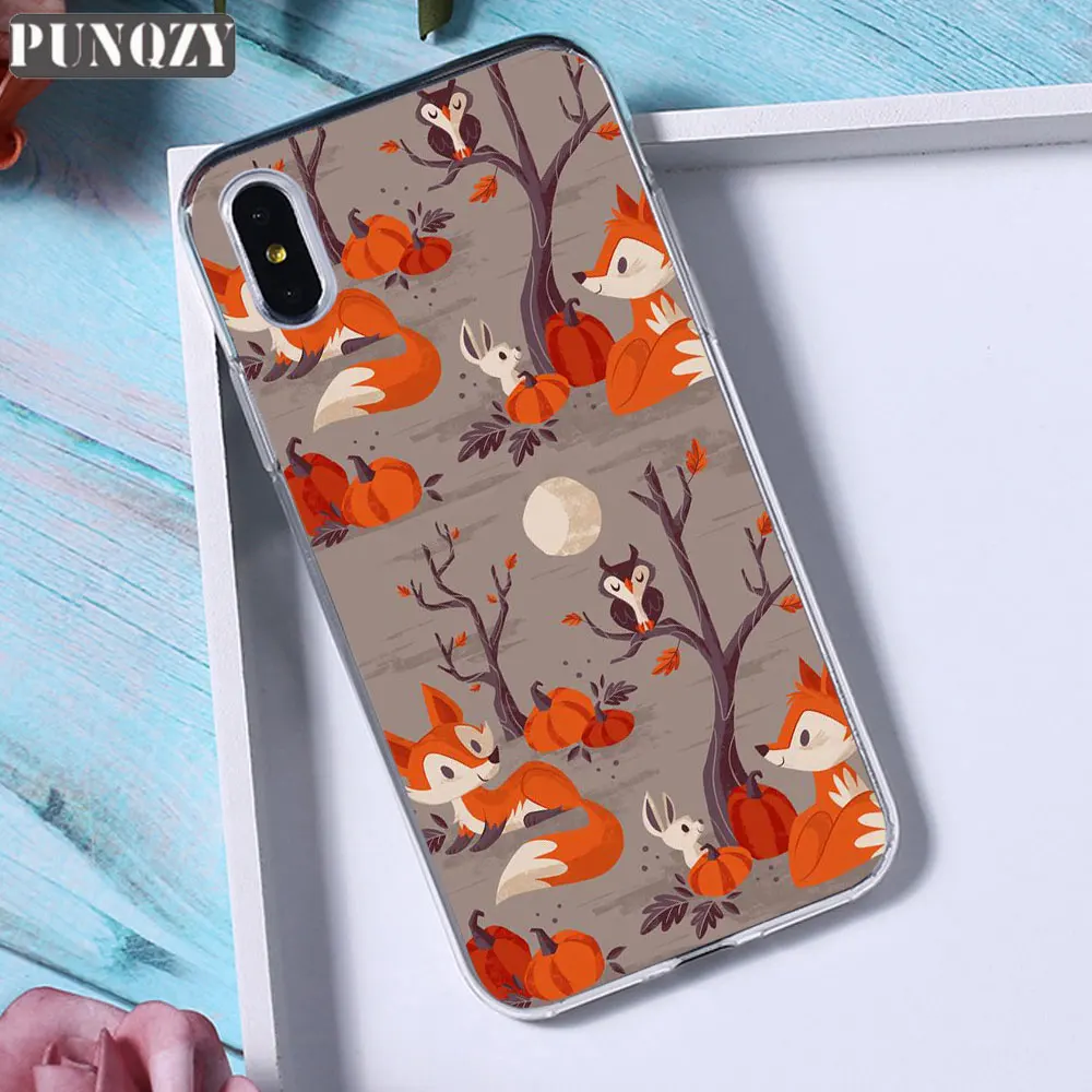 TPU D1724 Чехол для телефона с рисунком осенние листья осень лиса Хэллоуин для iphone XR XS MAX 8 6 6s 7 Plus 5 5S SE 4S 11 PRO MAX Силиконовый ТПУ чехол - Цвет: TPU D1724