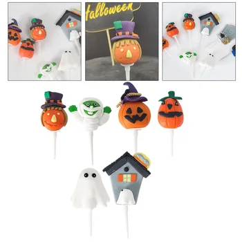 

6pcs Cake Toppers Durable High Quality Sturdy Prime Cake Toppers Cake Insertion Decor Cake Picks for Halloween Baking