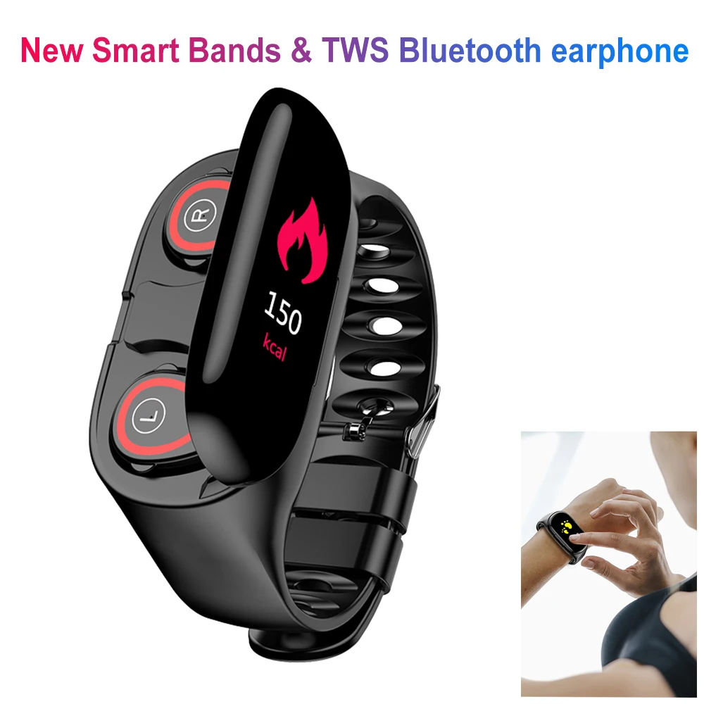 

TWS Bluetooth 5.0 Earphone Wireless Headphones With Heart Rate Monitor Stereo Earbud True Wireless Stereo Sports Earbuds