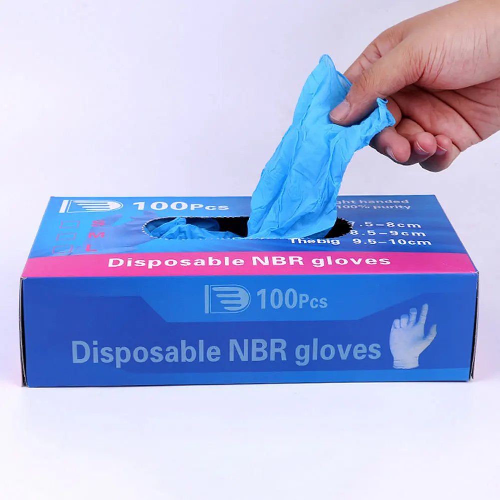 New 50 Pairs Latex Nitrile Disposable Anti Acid Alkali Gloves Laboratory Supplies
