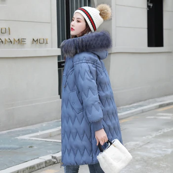 

Nicesnowl Fashion Winter Coat Women Jackets Thick Down Parkas Fur Hooded new Cotton Long Coats Warm Windbreaker Female Outwear