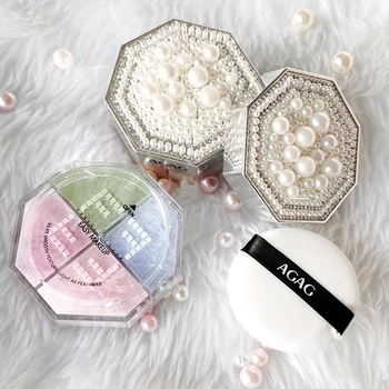 

AGAG 4 Colors Loose Powder Face Whitening Skin Finish Transparent Mineral Makeup Cosmetic Foundation Setting Powder