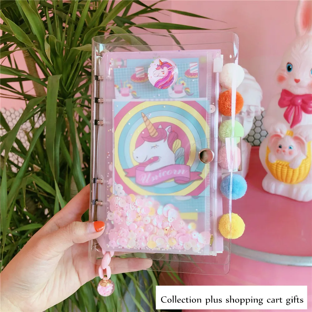 

cute notebook A6 unicorn material escolar spiral planner 2020 libretas de apuntes cuaderno tapa dura grid korean caderno argolad