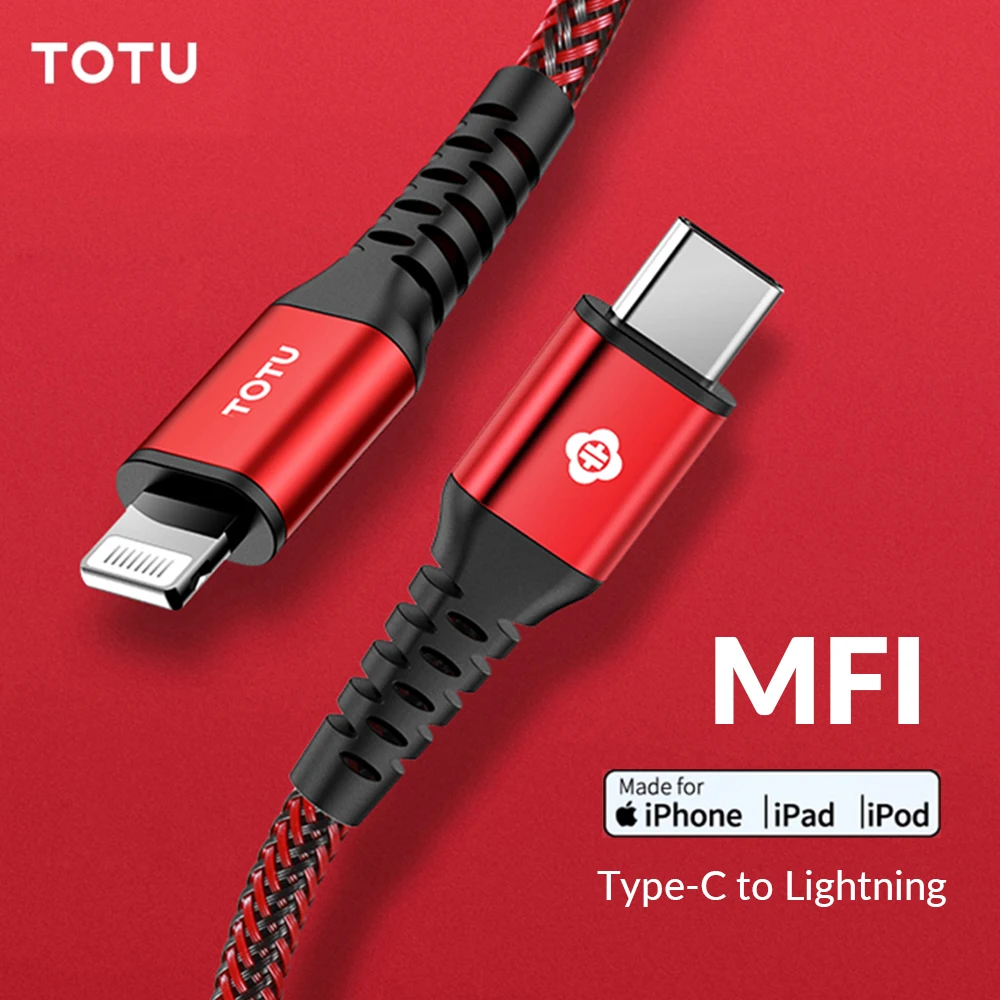 TOTU MFi 18 Вт PD USB C для освещения телефона USB кабель для iPhone 11 Pro Max Pro Кабель для быстрой зарядки usb type C кабель для зарядки данных