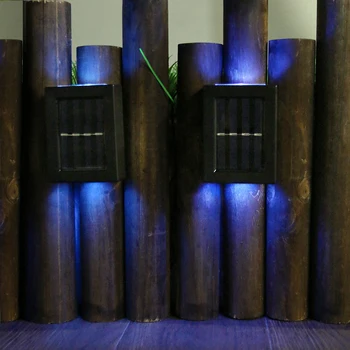 

2pcs 2 LEDs Waterfproof Wall Lamp Landscape Solar Powered Porch Courtyard Up Down Decorative Light Exterior Fence Outdoor Garden