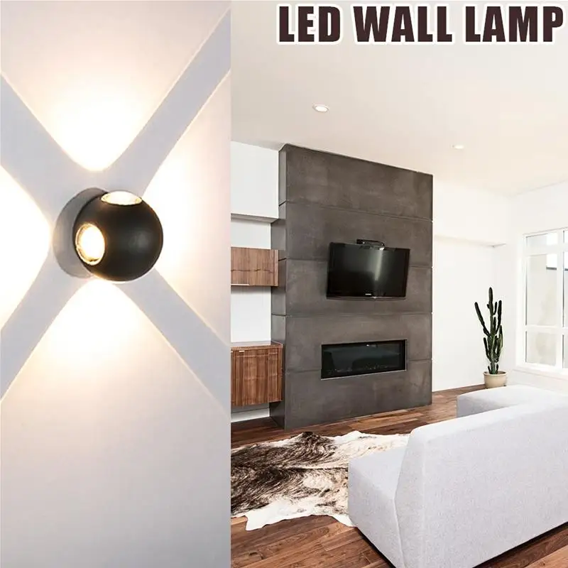 AUGIENB Indoor Outdoor Waterproof 360° Wall light LED Sconce Up& Down Lighting Lamp Home Garden Restaurant Living Room Bedroom